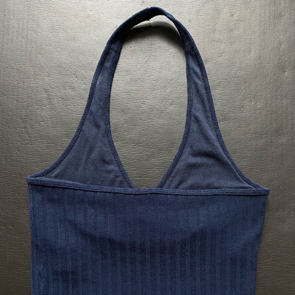 Navy Blue Ribbed Halter Top ❗️ - Picture 2 of 5